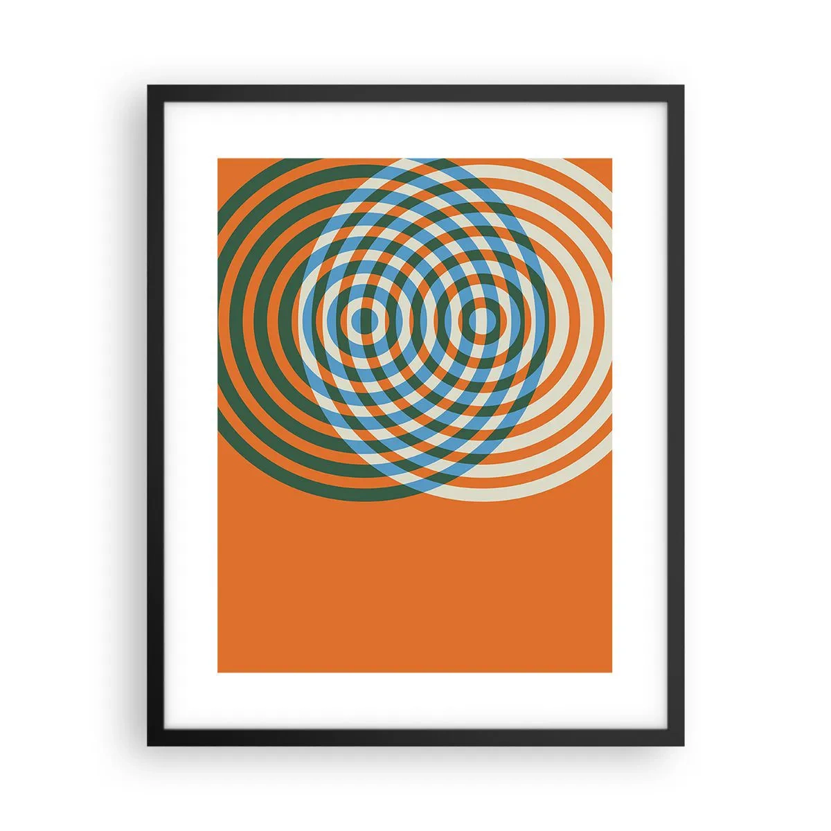 Poster in een zwarte lijst - Abstracte circulaire variatie - 40x50 cm