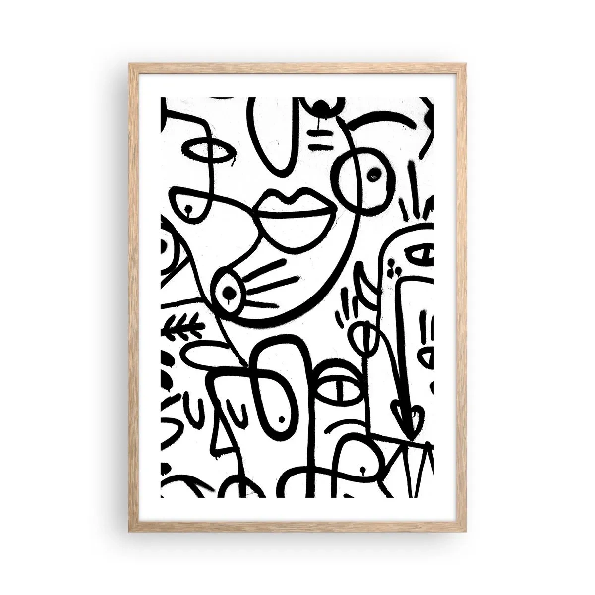 Een poster in een licht eiken lijst - Gezichten en luchtspiegelingen - 50x70 cm