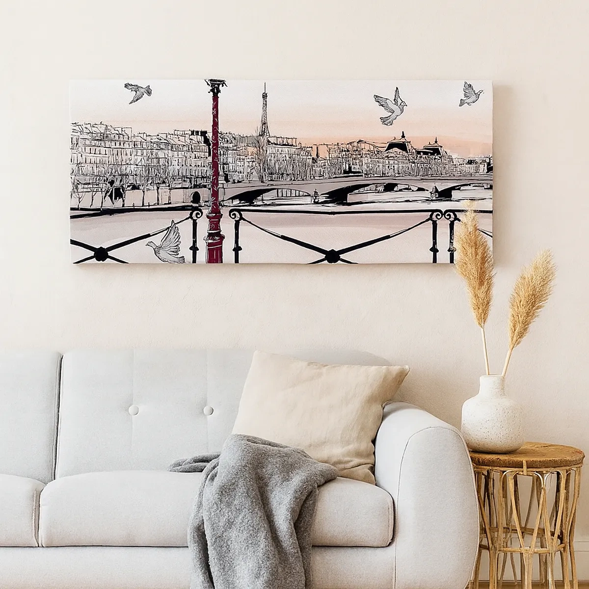 Schilderen op canvas - Over de daken van Parijs - 30x30 cm