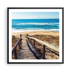 Poster in een zwarte lijst - Loop maar! - 60x60 cm