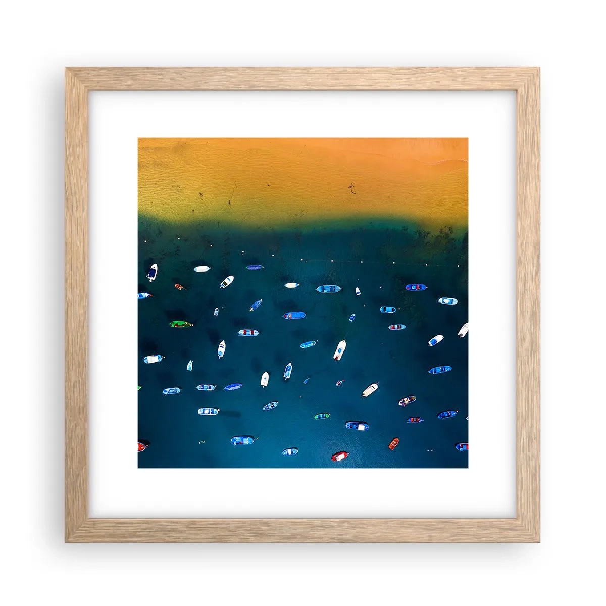 Een poster in een licht eiken lijst - Vakantie spel - 30x30 cm