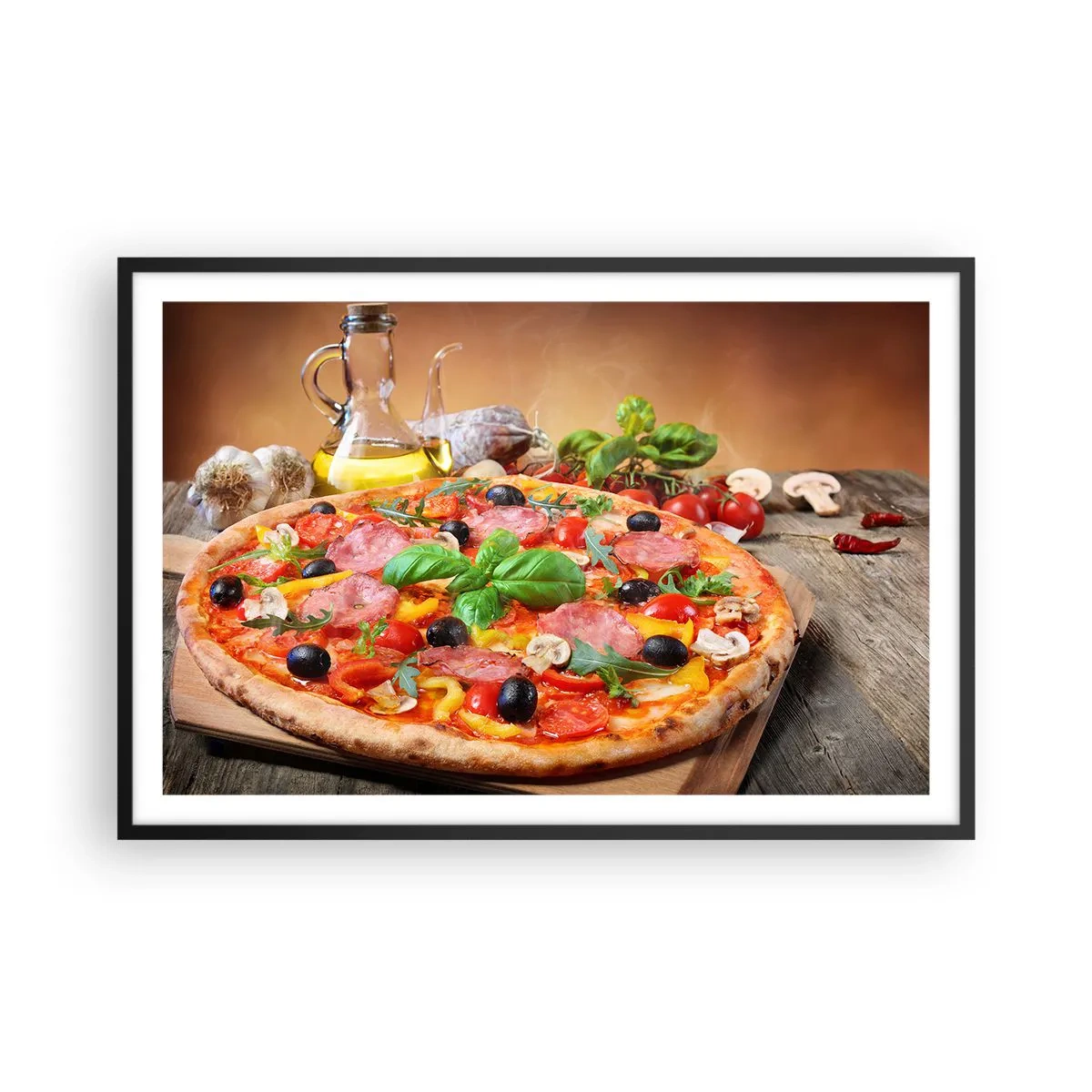 Poster in een zwarte lijst - Met echte Italiaanse smaak - 91x61 cm