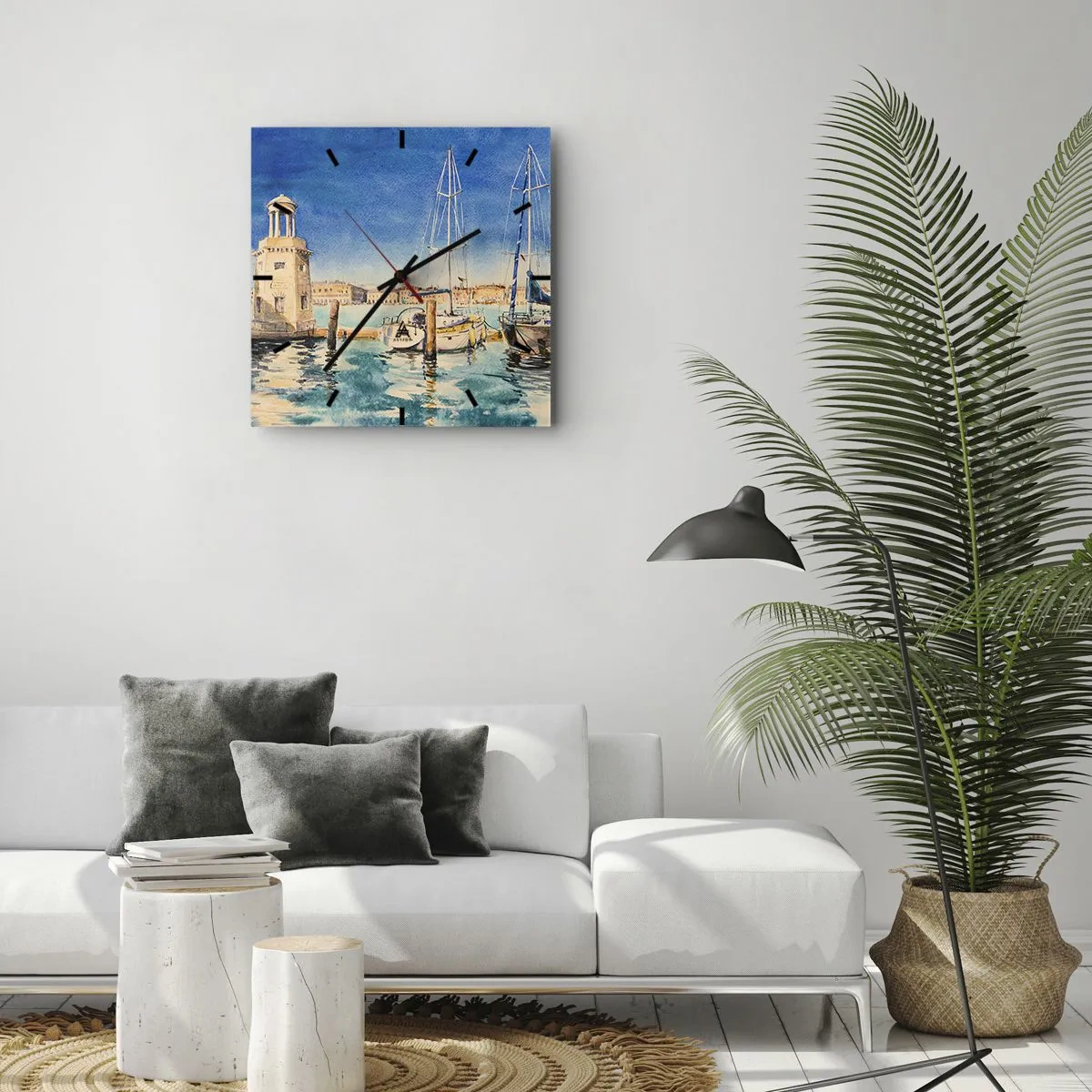 Wandklok - Klok - Zonnige lagune - 40x40 cm