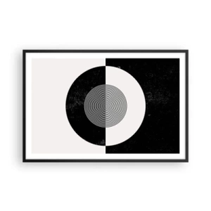 Poster in een zwarte lijst - Harmonie in zwart-wit - 91x61 cm
