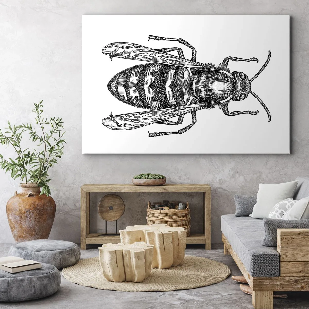 Schilderen op canvas - Van een insectenplaneet - 120x80 cm