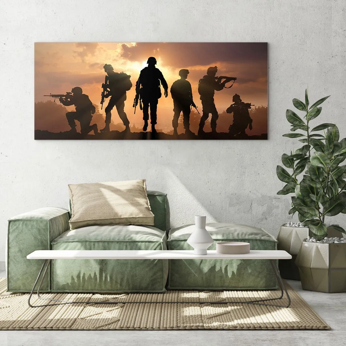 Schilderen op glas - Brothers in arms - 120x50 cm