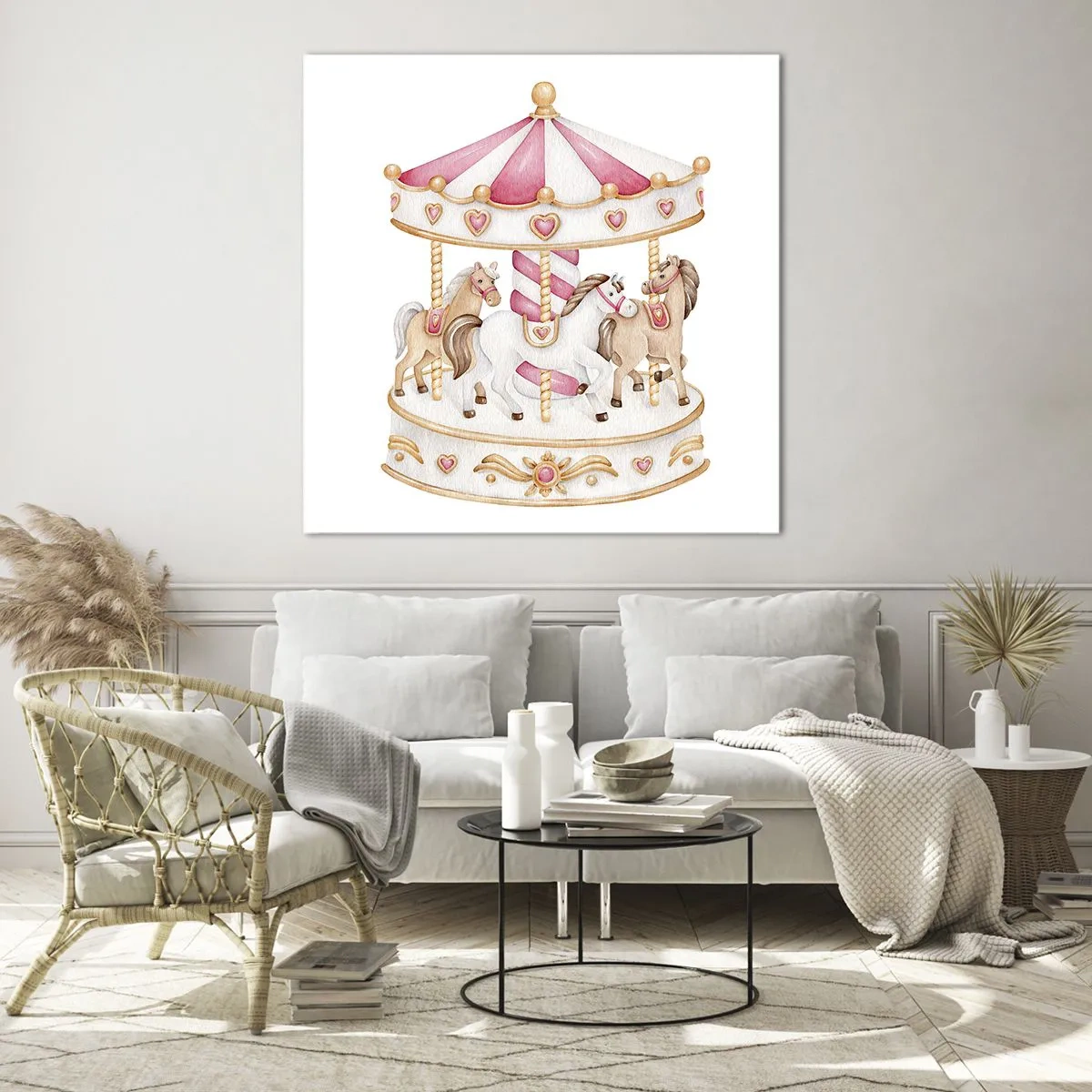 Schilderen op glas - De zoete kinderwereld - 70x70 cm