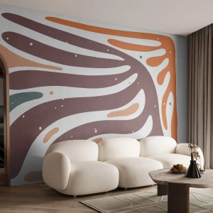 Fotobehang op maat Premium Sand - Stralende organische compositie - Boho, Minimalisme, Deel