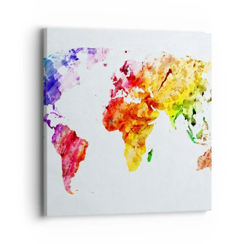 Schilderen op canvas - Alle kleuren van de wereld - 40x40 cm