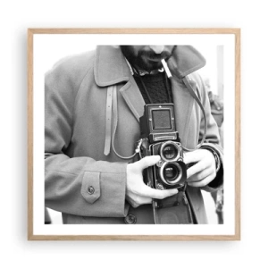 Een poster in een licht eiken lijst - Retro stijl - 60x60 cm