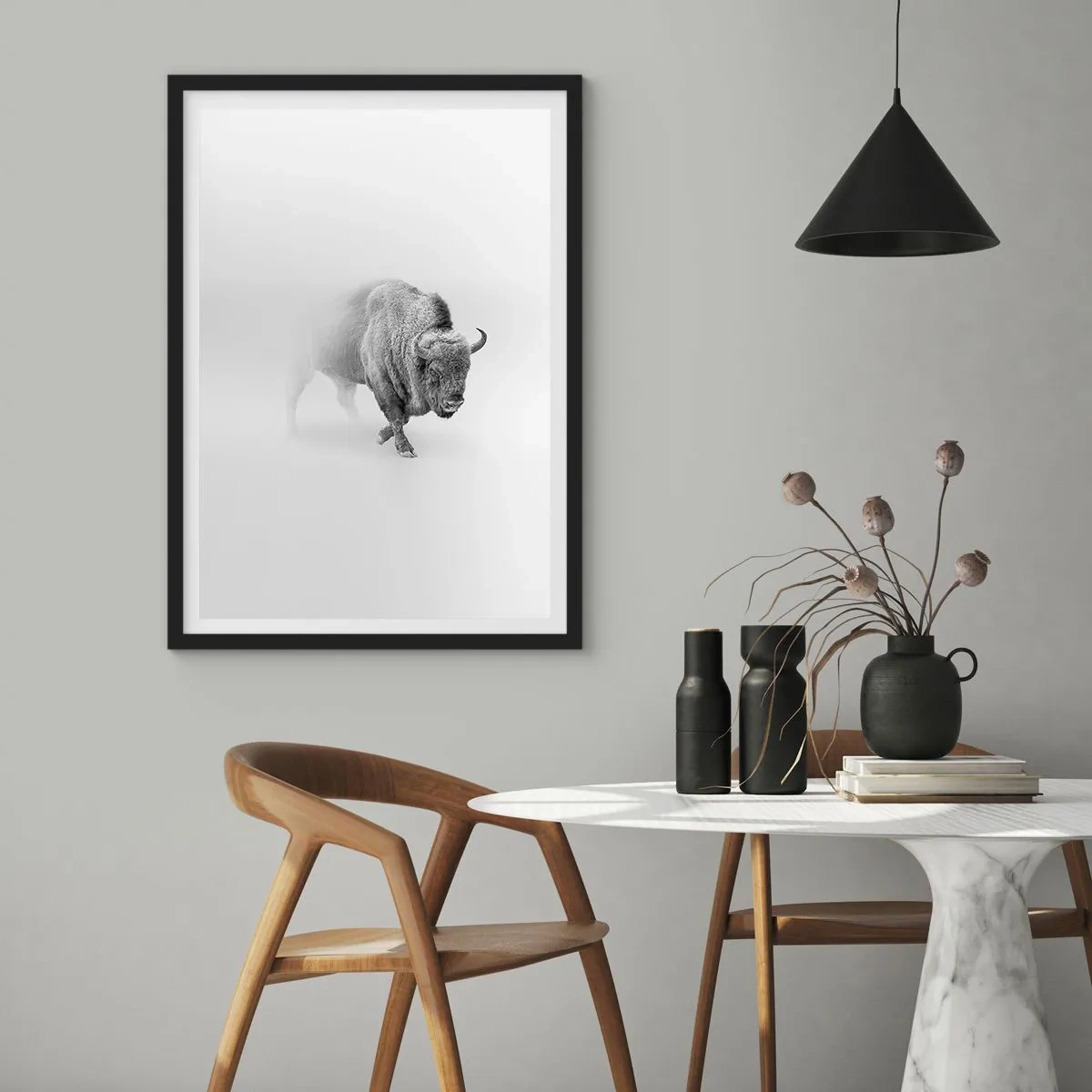 Poster in een zwarte lijst - Koning van de prairie - 61x91 cm