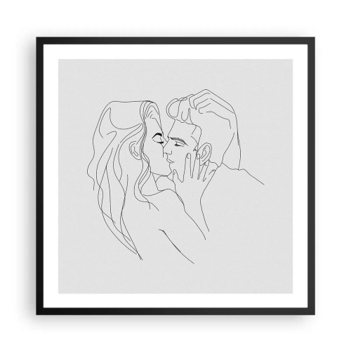 Poster in een zwarte lijst - Dezelfde regel - 60x60 cm