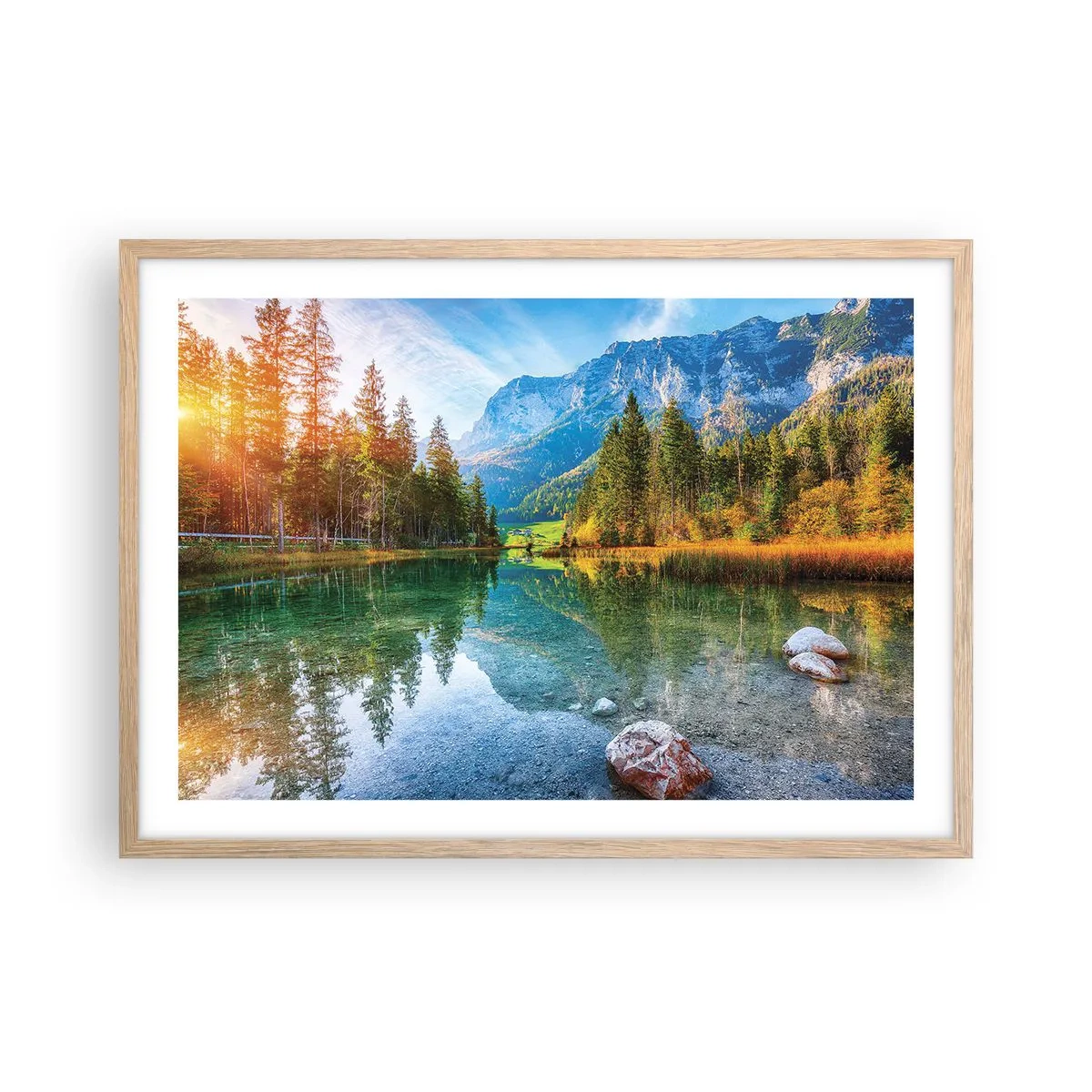 Een poster in een licht eiken lijst - De zachtheid van de herfst - 70x50 cm