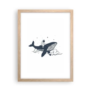 Een poster in een licht eiken lijst - Ruimte avontuur - 30x40 cm