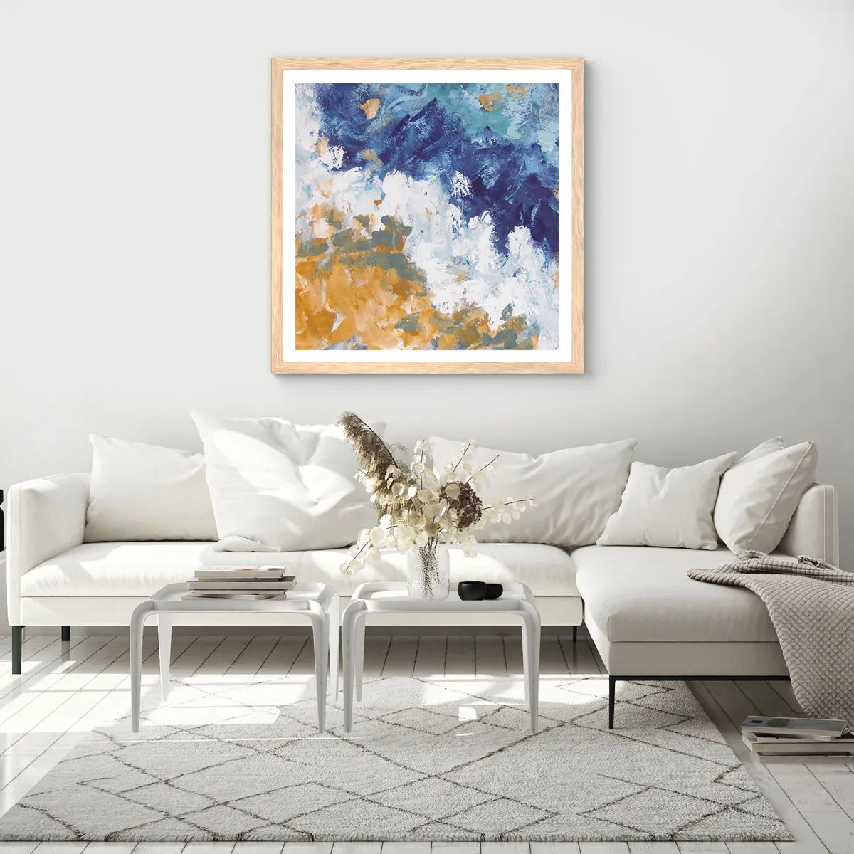 Een poster in een licht eiken lijst - Dans der Elementen - 50x50 cm