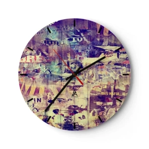 Wandklok - Klok - Wijzerplaat met een artistiek collagemotief - 30x30cm - En dat is alles wat er zal blijven - Moderne wanddecoratie voor woonkamer, keuken en slaapkamer ARTTOR