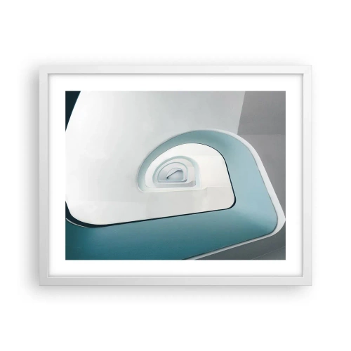 Poster in een witte lijst - Naar de bodem van de blauwe - 50x40 cm