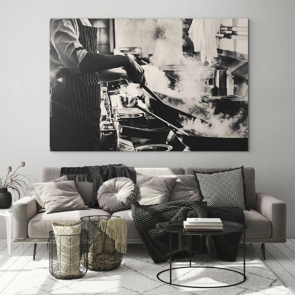 Schilderen op glas - Alchemie van smaken - 120x80 cm