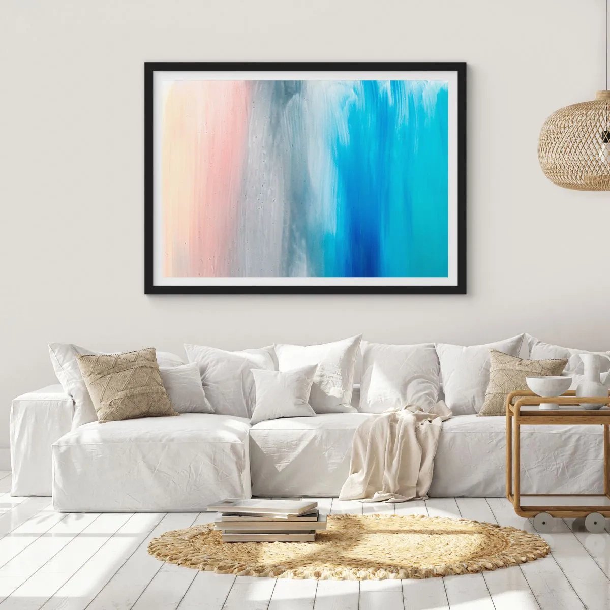 Poster in een zwarte lijst - Elementen: lucht - 50x40 cm