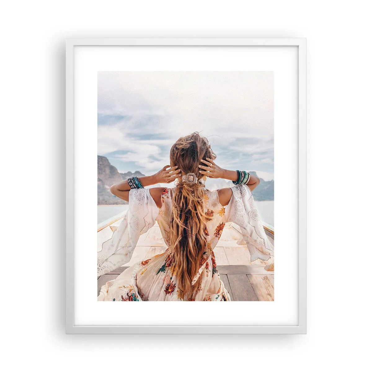 Poster in een witte lijst - Op weg naar geluk - 40x50 cm