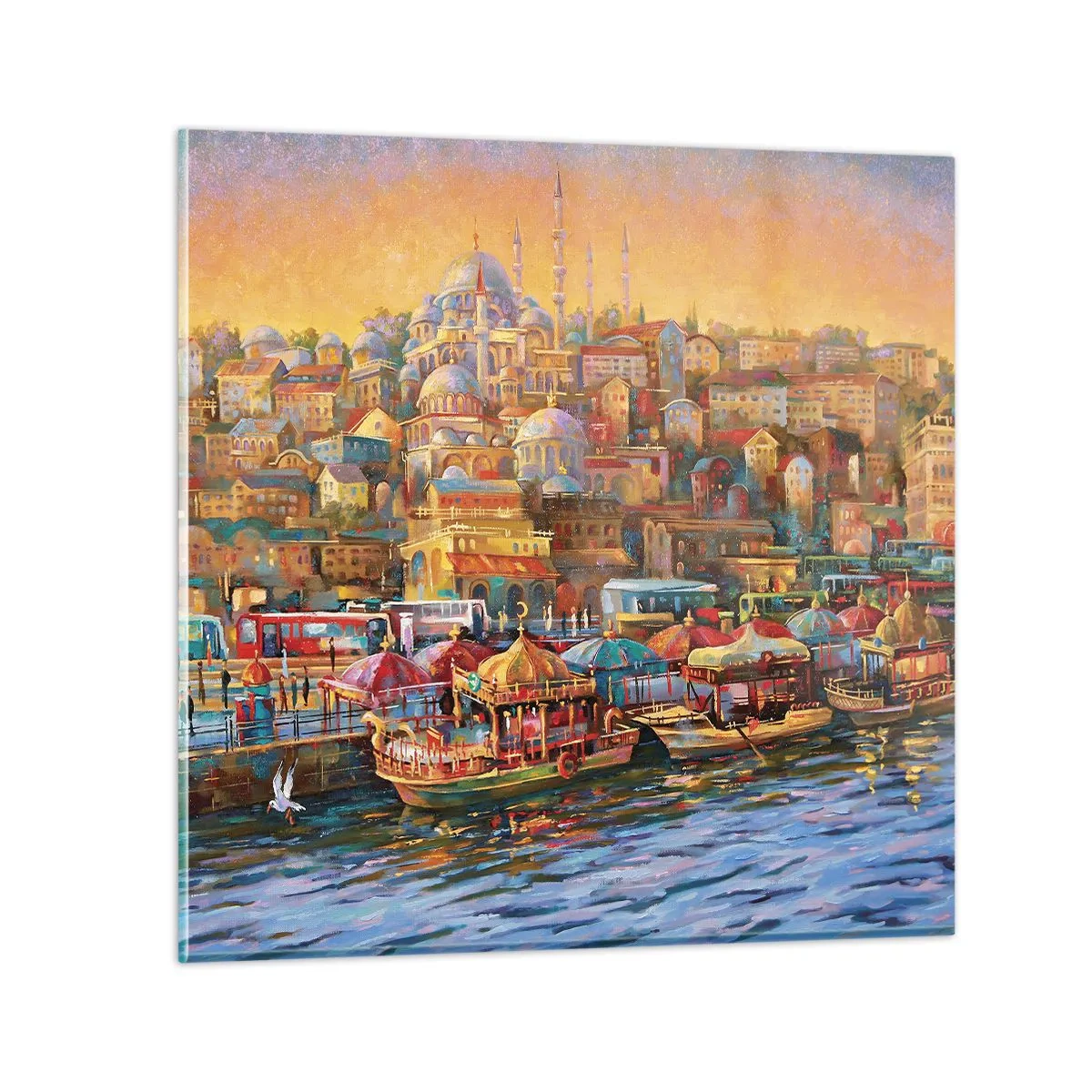 Schilderen op glas - Istanboel verhaal - 70x70 cm