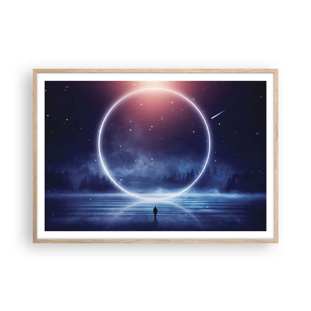 Een poster in een licht eiken lijst - Ze zijn er al... - 100x70 cm