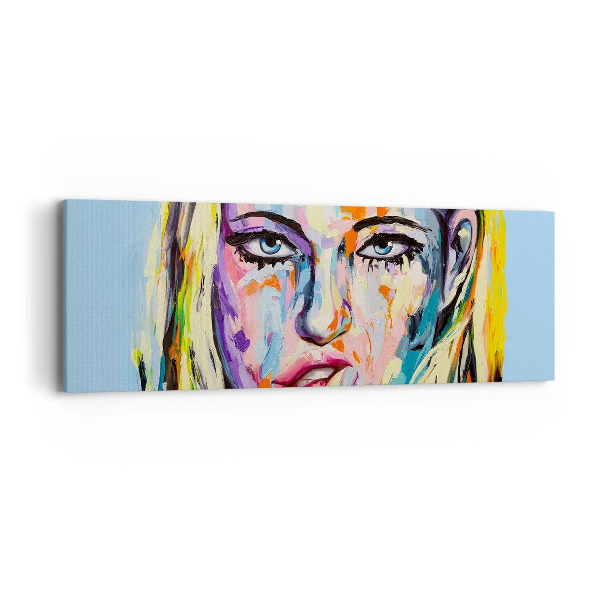 Schilderen op canvas - Kijk haar recht in de ogen - 90x30 cm