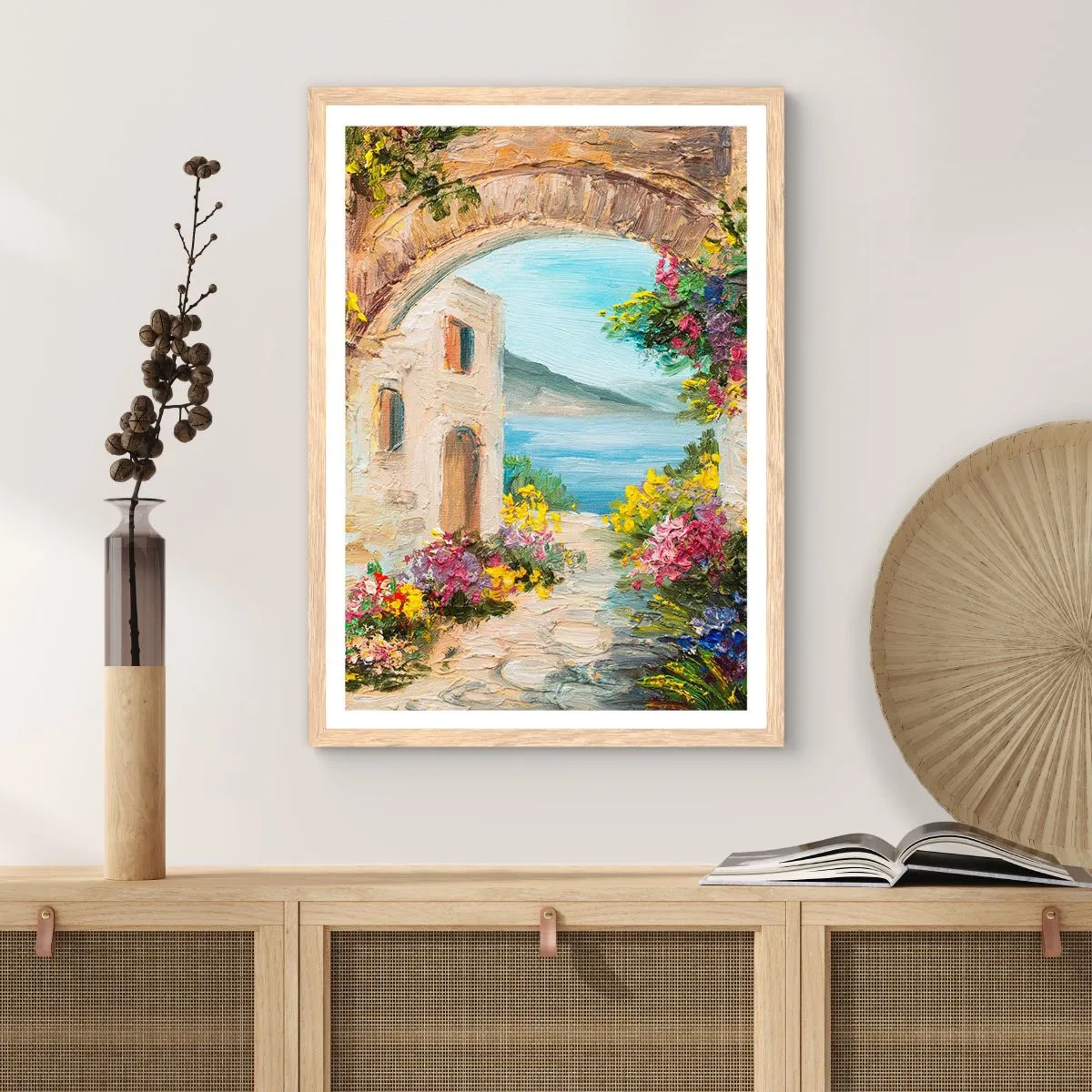 Een poster in een licht eiken lijst - De charme van een kustprovincie - 70x100 cm