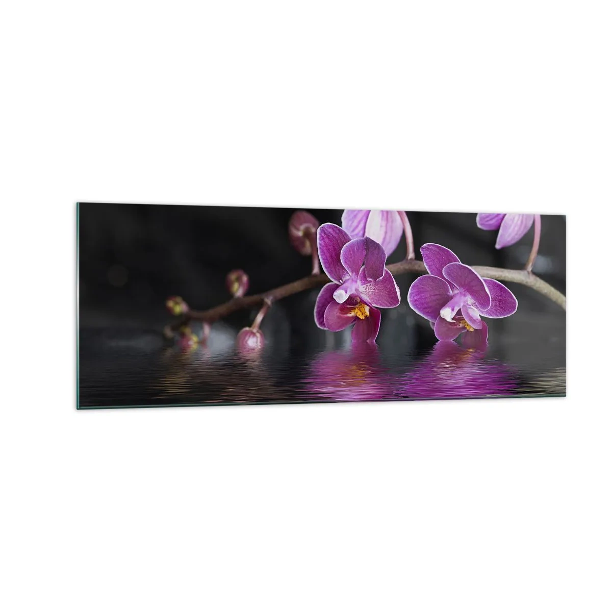 Schilderen op glas - Lila weerspiegeling van schoonheid - 140x50 cm