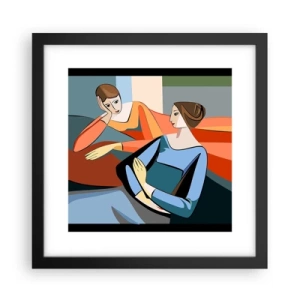 Poster in een zwarte lijst - Een moment van vertrouwen - 30x30 cm
