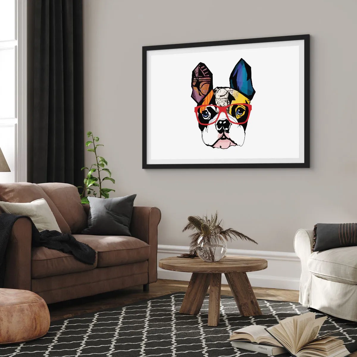 Poster in een zwarte lijst - intellectueel - 50x40 cm