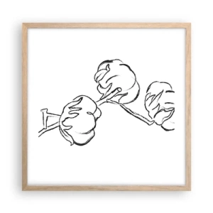 Een poster in een licht eiken lijst - Katoen dons - 50x50 cm