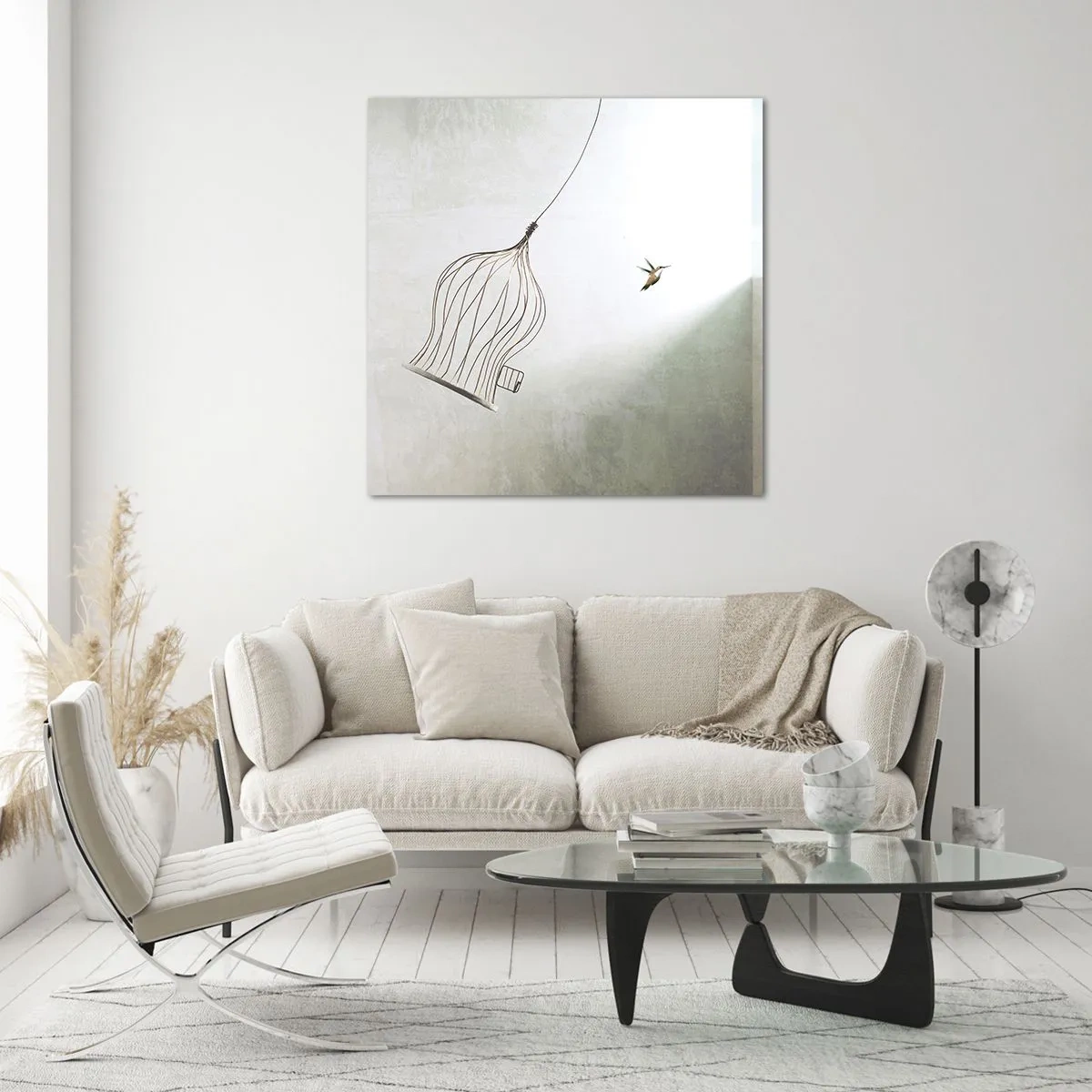Schilderen op glas - In je element - 70x70 cm