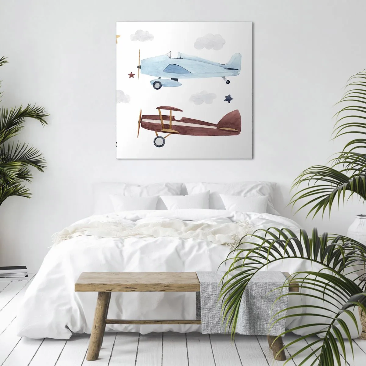 Schilderen op canvas - Meneer Piloot, we wachten! - 60x60 cm