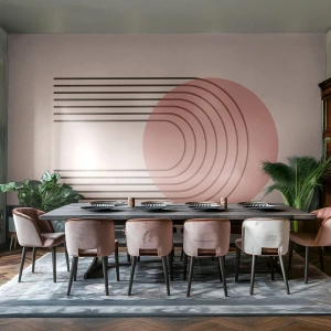 Fotobehang Standard Eco - Minimalistische abstractie met geometrische vormen - 100x70cm - Onweerstaanbare aantrekkingskracht - Moderne wanddecoratie voor woonkamer en slaapkamer ARTTOR