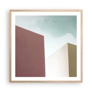 Een poster in een licht eiken lijst - De geometrie van een zonnige zomer - 60x60 cm