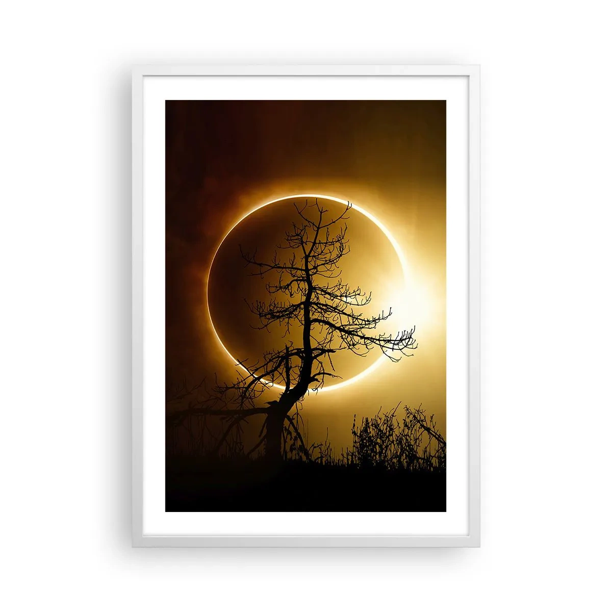 Poster in een witte lijst - Totale zonsverduistering - 50x70 cm