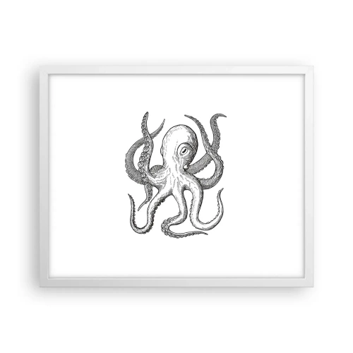 Poster in een witte lijst - Dansend met de golven - 50x40 cm