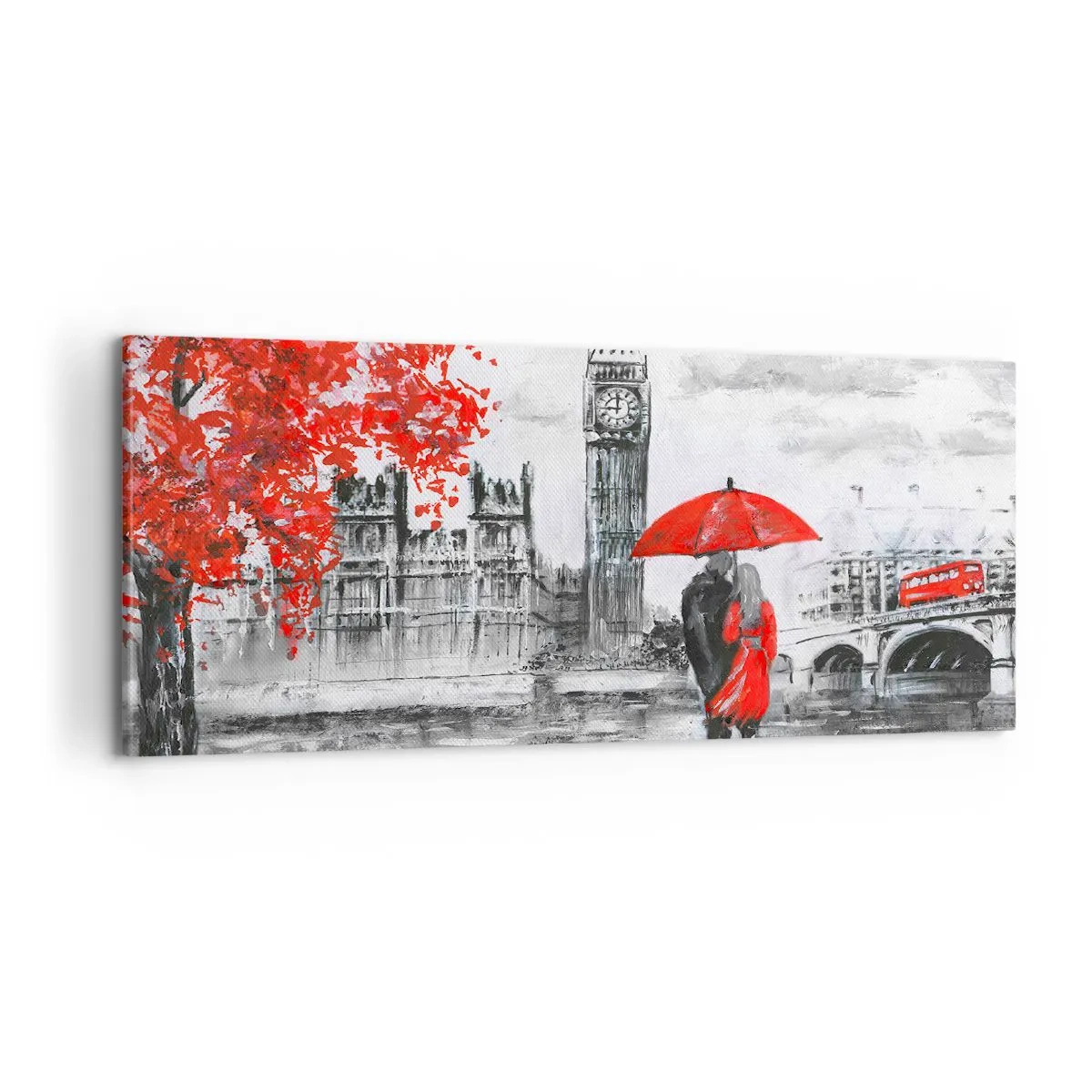 Schilderen op canvas - Verliefd op Londen - 100x40 cm