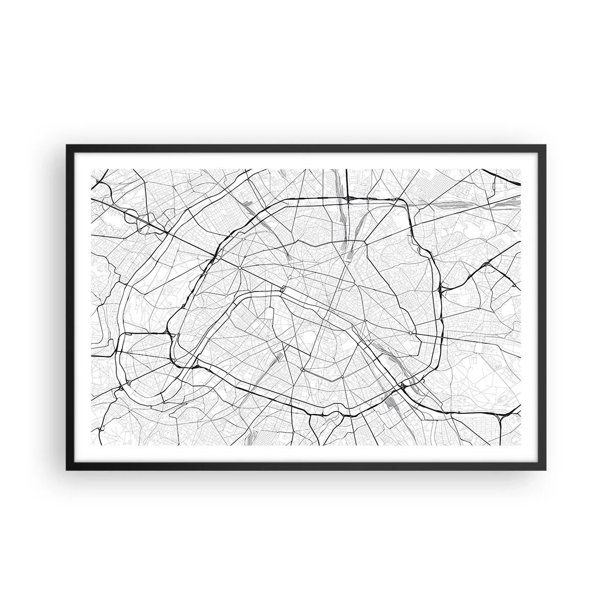 Poster in een zwarte lijst - Parijs bloem - 91x61 cm
