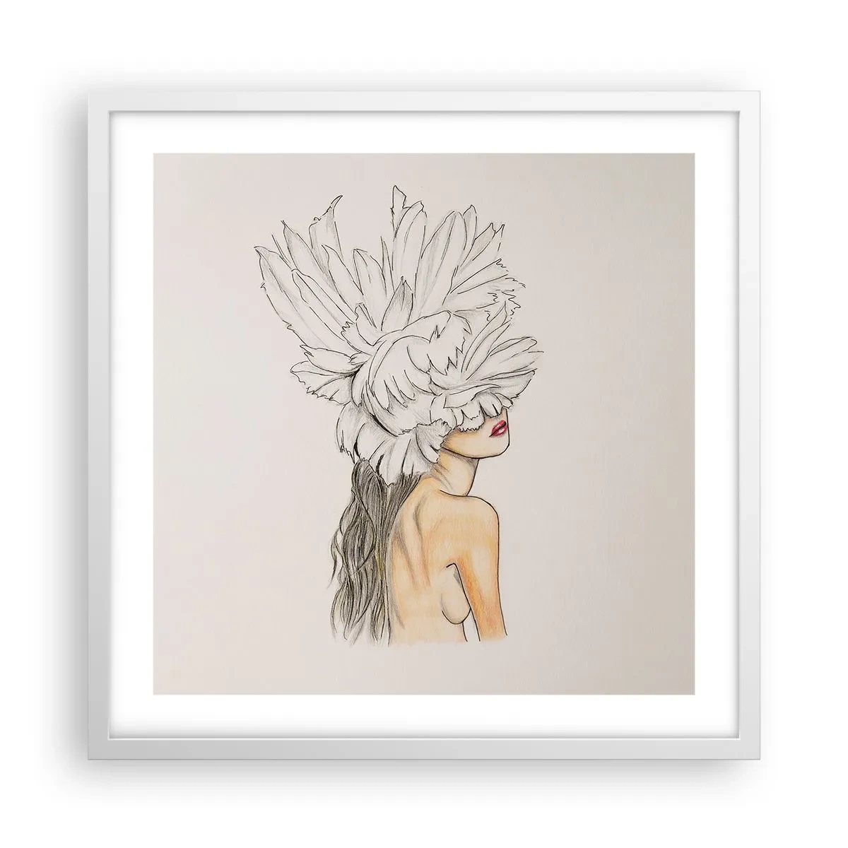 Poster in een witte lijst - gekroonde schoonheid - 50x50 cm