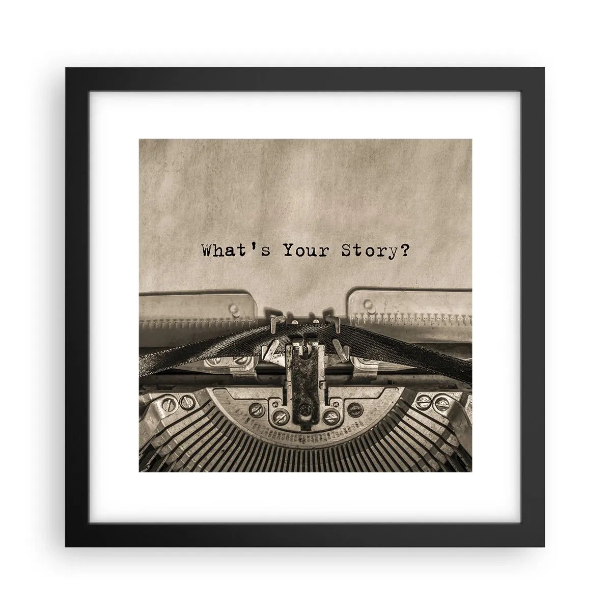 Poster in een zwarte lijst - Vertel het mee - 30x30 cm