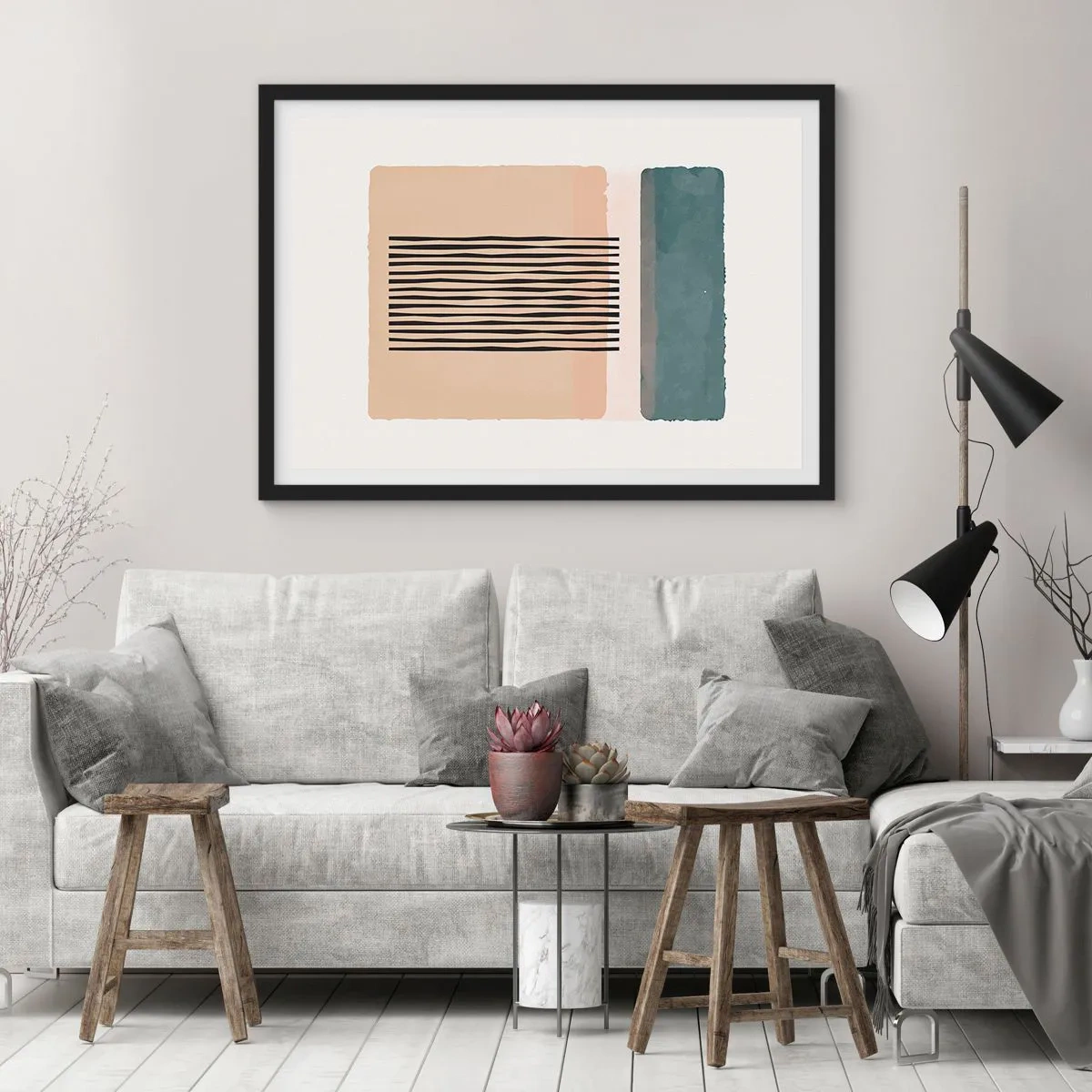 Poster in een zwarte lijst - Alles is oke - 40x30 cm