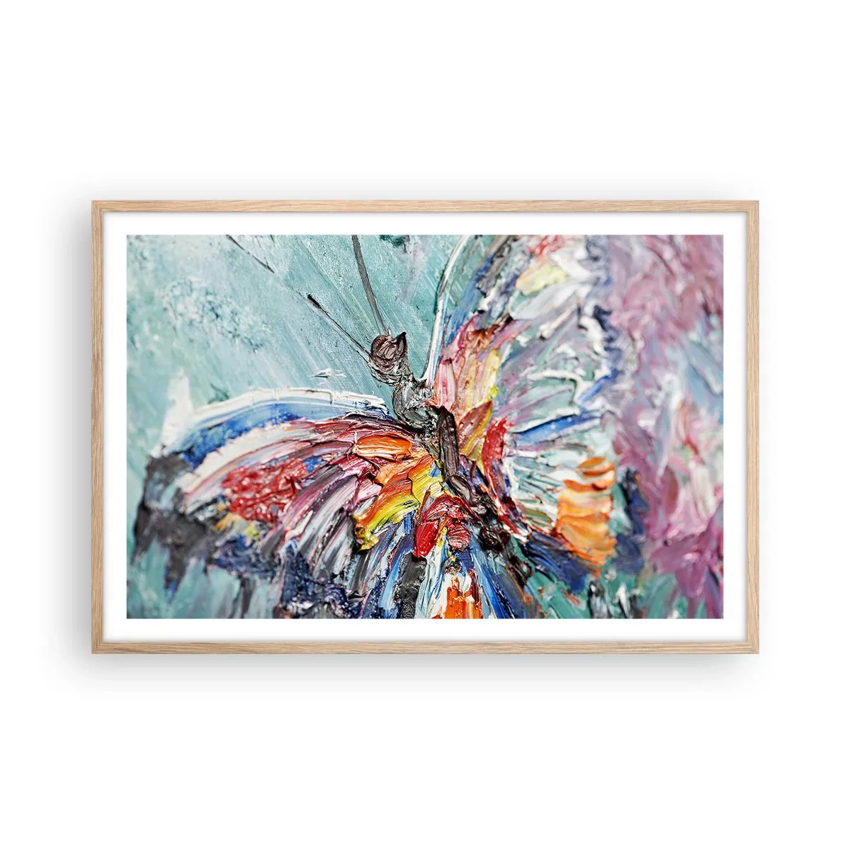 Een poster in een licht eiken lijst - Geschilderd door de natuur - 91x61 cm