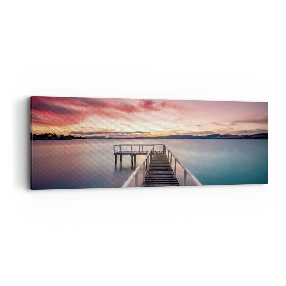 Schilderen op canvas - De zachte vlam van de avond - 90x30 cm