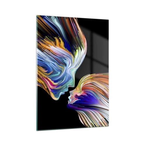 Schilderen op glas - Een samensmelting van energie en licht - 50x70 cm