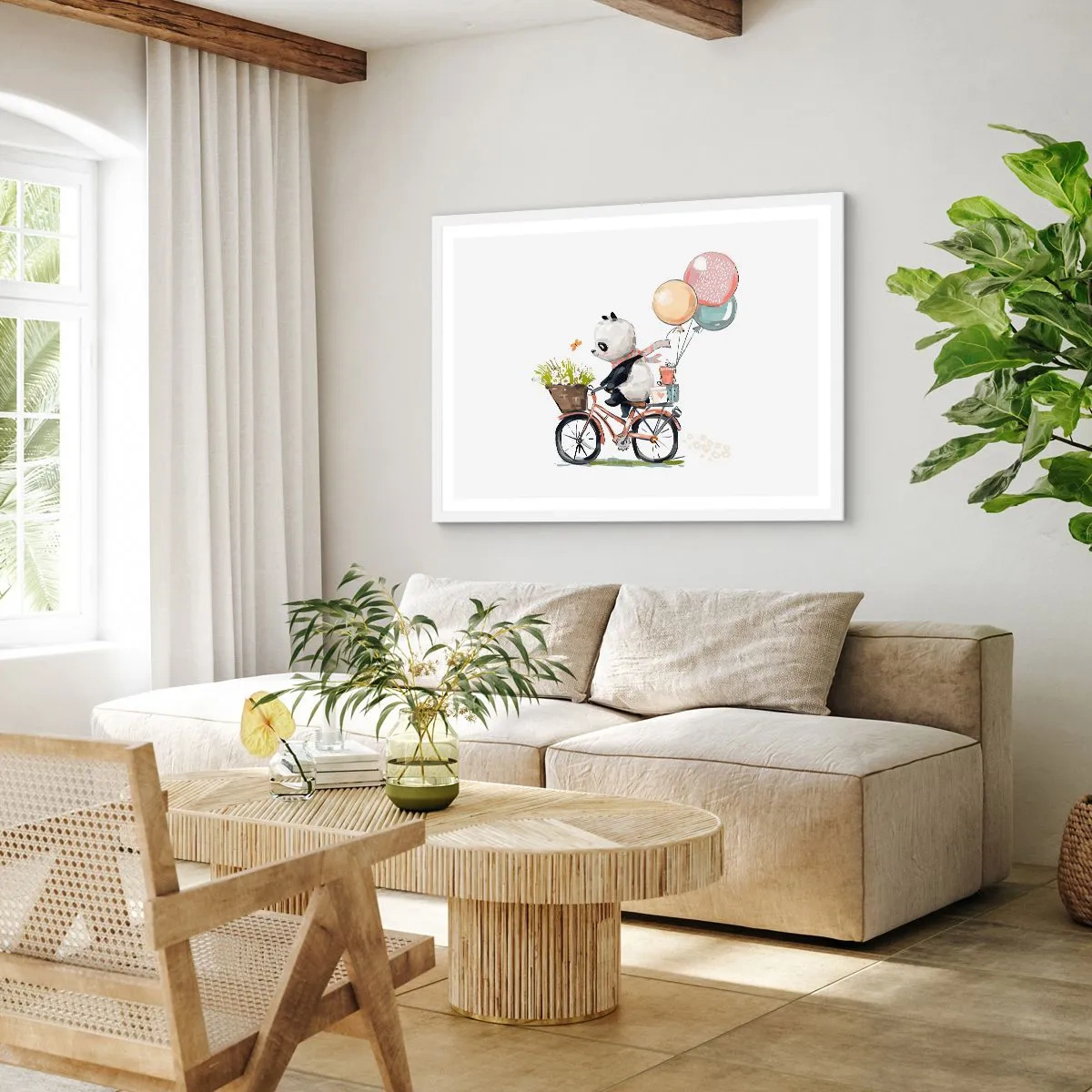 Poster in een witte lijst - Vrolijke dag - 70x50 cm