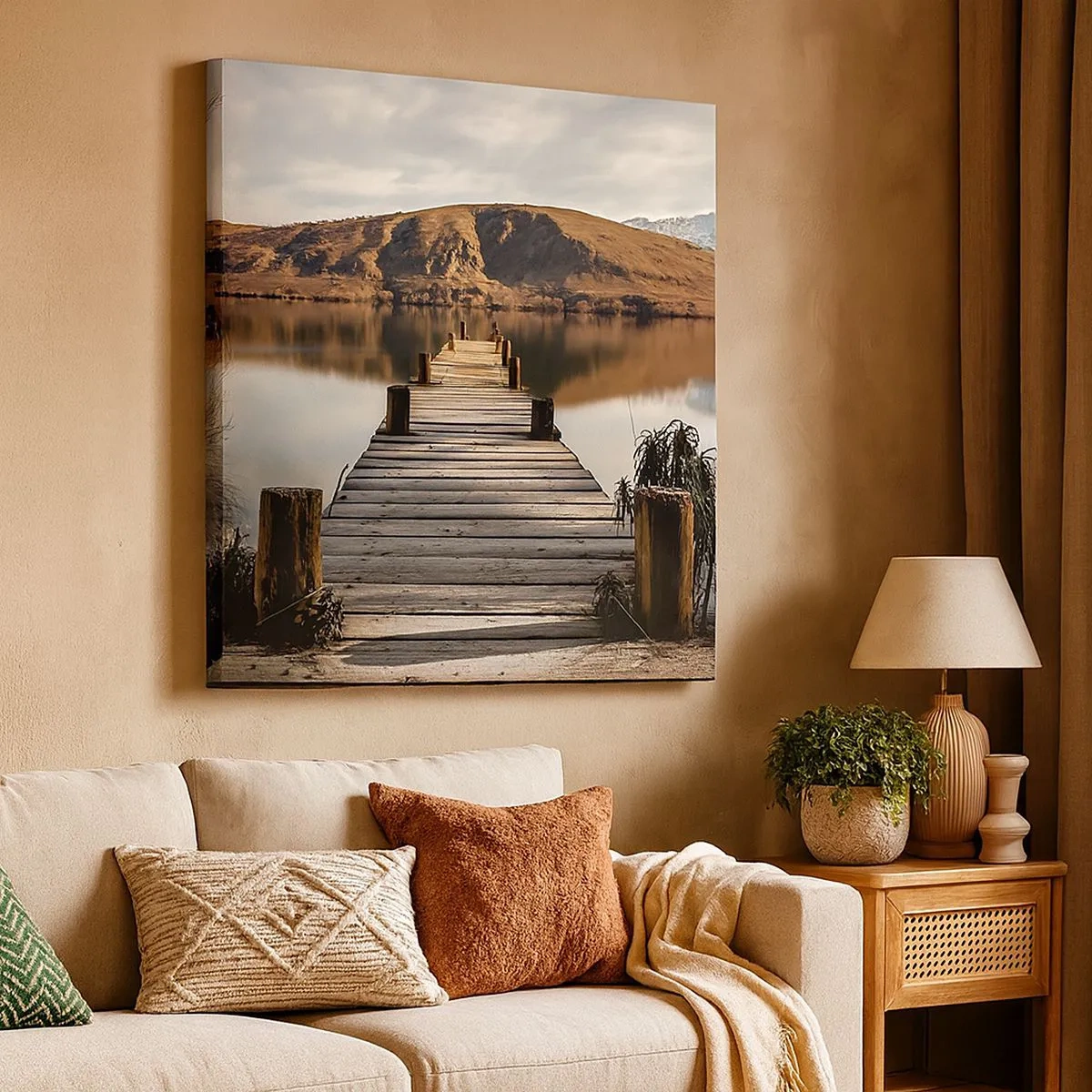 Schilderen op canvas - Landschap in stilte - 30x30 cm