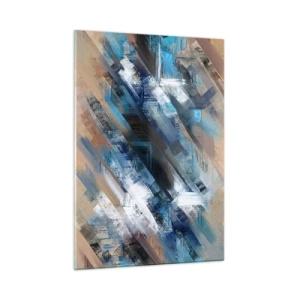 Schilderen op glas - Op een blauwe diagonaal - 50x70 cm