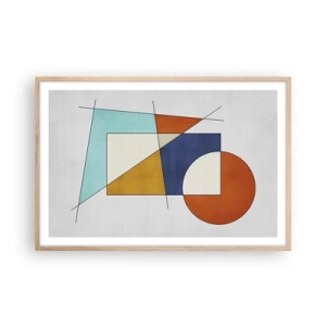 Een poster in een licht eiken lijst - Abstractie: modernistisch plezier - 91x61 cm